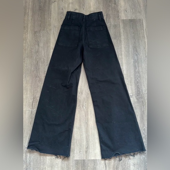 EUC Zara Marine Straight Black High Rise Wide Leg Jeans size 2 - Picture 6 of 12